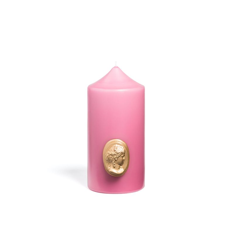 Light pink pillar candle