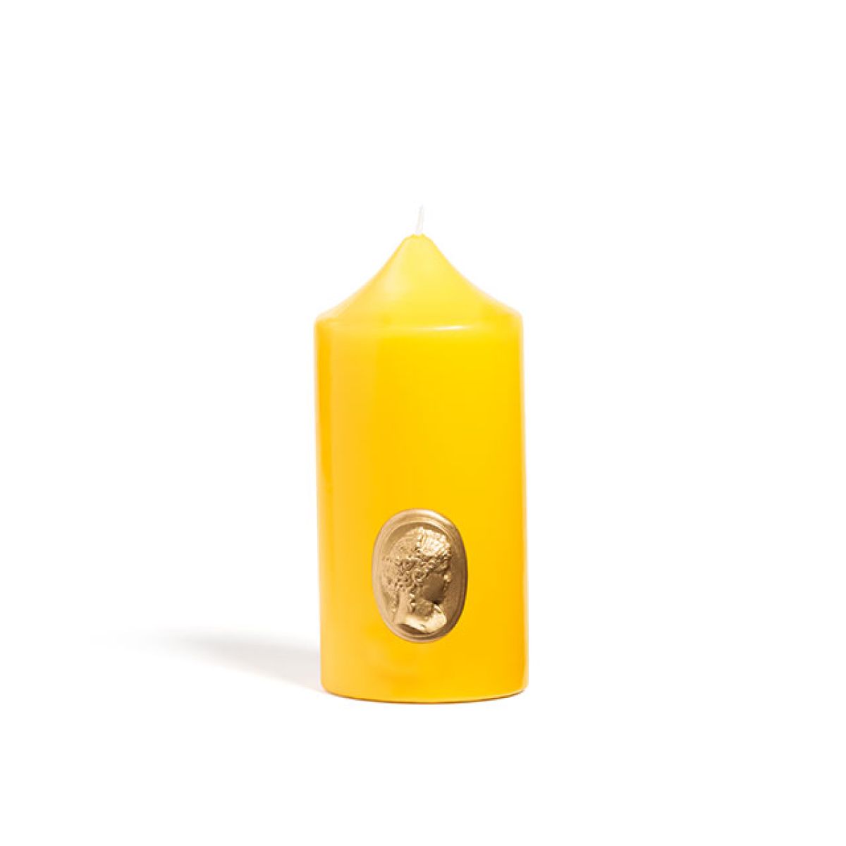 Yellow pillar candle